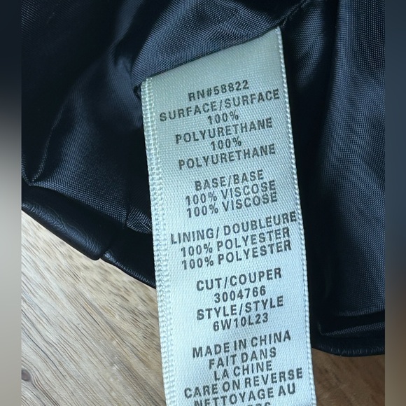 Max Studio Black Washed Faux Leather Moto Jacket Size 2X - Picture 8 of 14